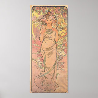 Poster Le Rose - Mucha