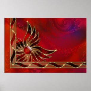 Poster Le rouge comme la flamme