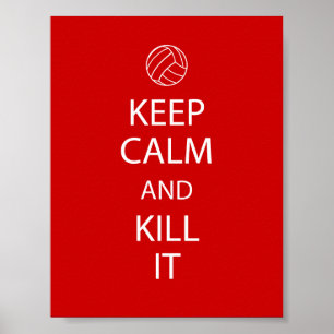 Poster Le rouge gardent l'affiche calme de volleyball