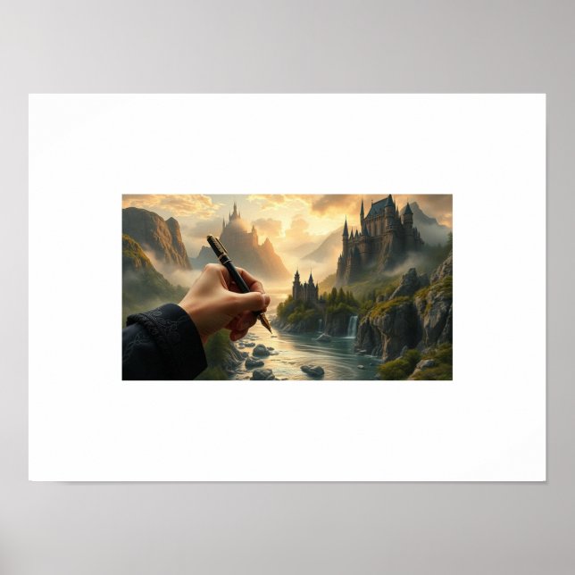 Poster Le royaume de l'écrivain - Créer des châteaux avec (Devant)