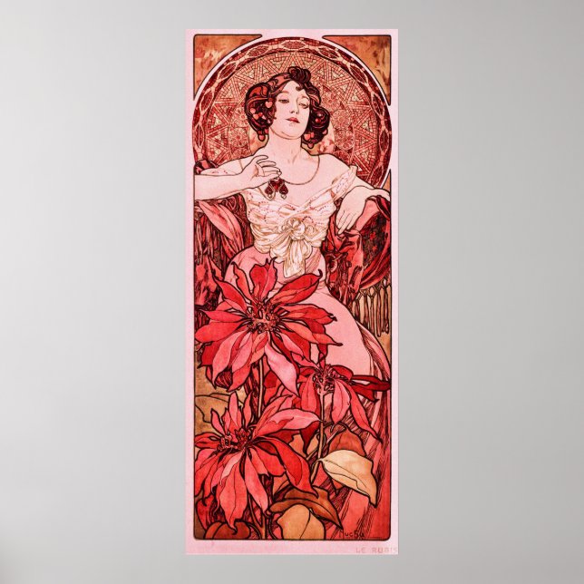 Poster Le rubis d'Alphonse Mucha (Devant)