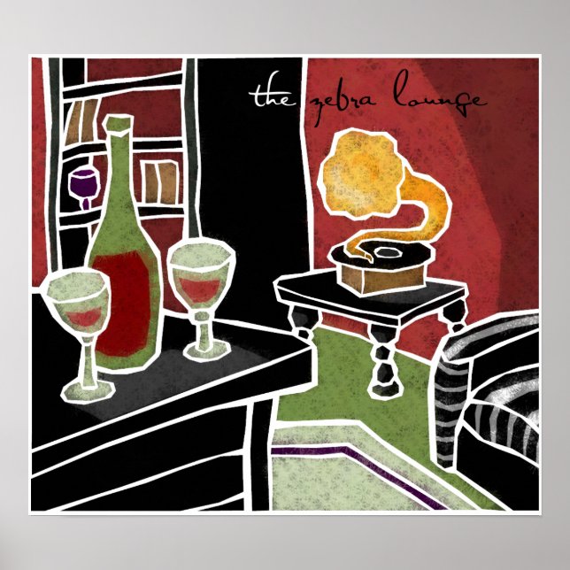 Poster Le salon Zebra (Devant)