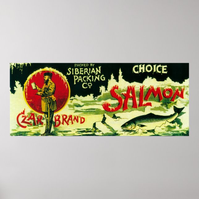 Poster Le Saumon tsar peut Étiquette (Devant)