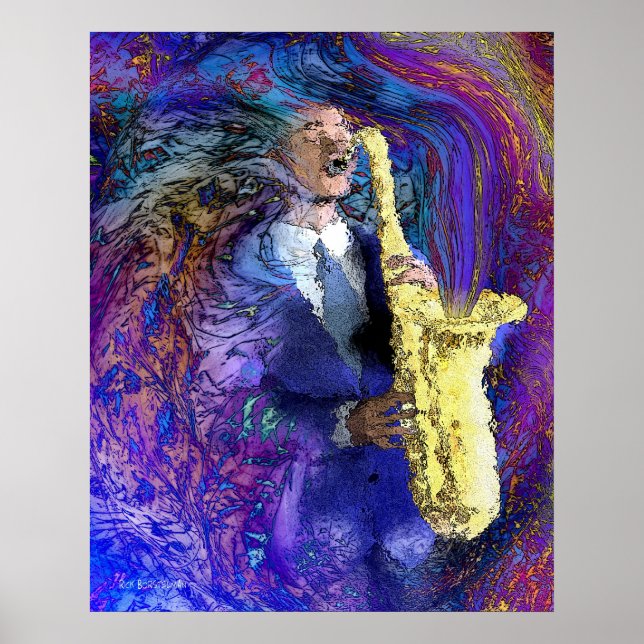 Poster Le Sax Player (Devant)