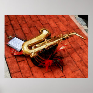 Poster Le saxophone avant la parade