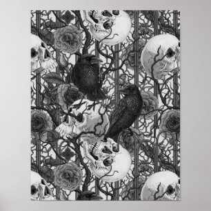 Poster Le secret de Raven. Illustration gothique sombre e