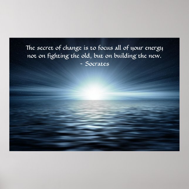 Poster Le secret du changement citations de Socrates (Devant)