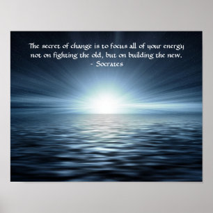 Poster Le secret du changement citations de Socrates