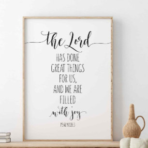 Poster Le Seigneur A Fait De Grandes Choses Pour Nous, Ps