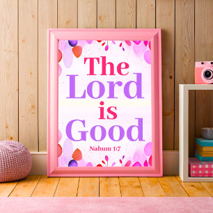 Poster Le Seigneur est bon Boho Christian Ado Girl Wall A