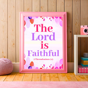 Poster Le Seigneur est fidèle Boho Christian Ado Art