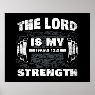 Poster Le Seigneur est Ma Force Ésaïe 12:2 Chrétien