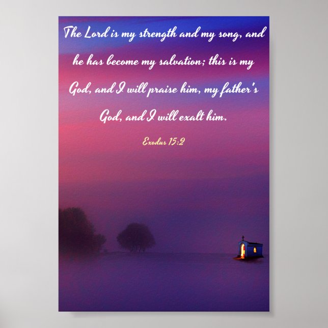 Poster Le Seigneur est ma force et ma chanson - Bible (Devant)