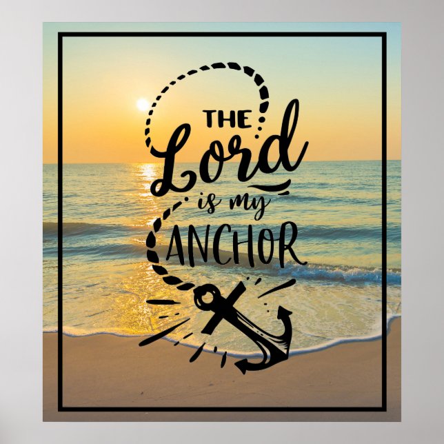 Poster Le Seigneur est mon Ancre Sunset Beach Scène (Devant)