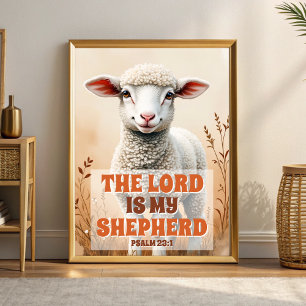 Poster Le Seigneur est mon berger Boho Art Chrétien pour 