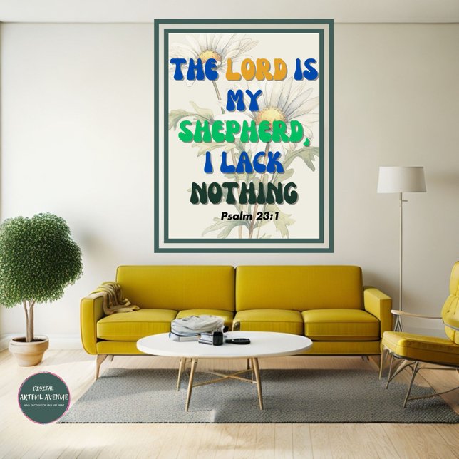 Poster Le Seigneur Est Mon Berger Je Ne Manque Rien De Ps (Créateur téléchargé)