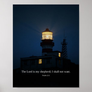 Poster Le Seigneur Est Mon Berger — Psaume 23:1 Art