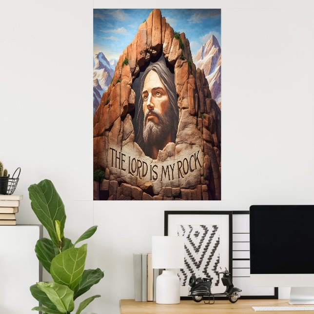Poster Le Seigneur Est Mon Rocher (Bureau à domicile)
