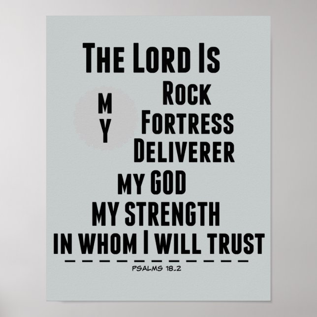 Poster Le Seigneur est mon Verse de la Bible du Rocher (Devant)