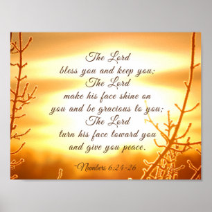 Poster Le Seigneur Vous Bénisse Numéros 6:24-26 Verse de 
