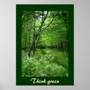Poster Le sentier boisé Penser vert