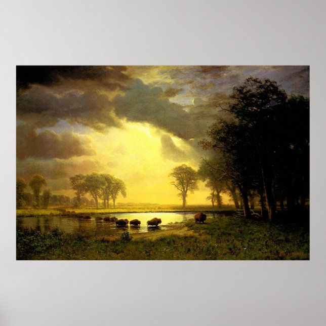 Poster Le sentier Buffalo d'Albert Bierstadt, 1867 (Devant)