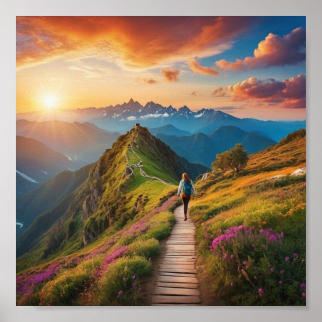 Poster Le sentier du randonneur vers la sérénité - Pittor (Devant)