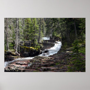 Poster Le sentier vers Virginia Falls, Glacier Park MT.