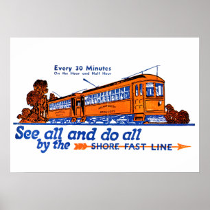 Poster Le service de trolley Shore Fast Line