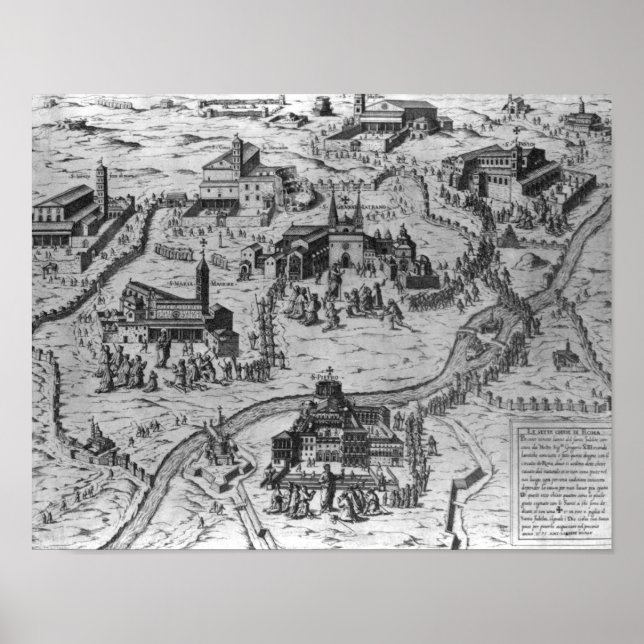 Poster Le Sette Chiesa di Roma, 1575 (Devant)