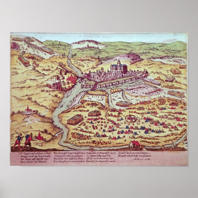 Poster Le siège de Saint-Quentin, le 27 juillet 1557 (Devant)