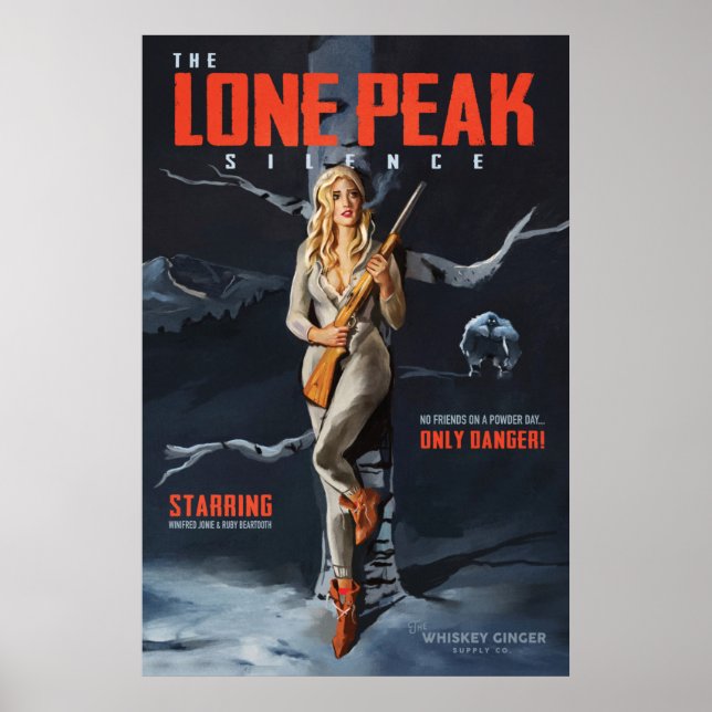 Poster "Le silence du pic solitaire" Retro Ski Pinup Movi (Devant)
