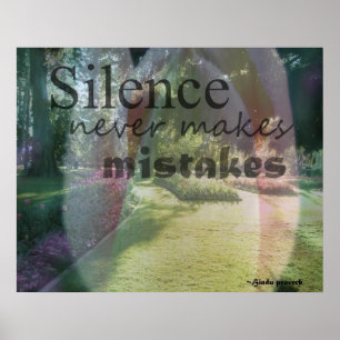 Poster Le silence ne fait jamais d'erreurs tulipe rose
