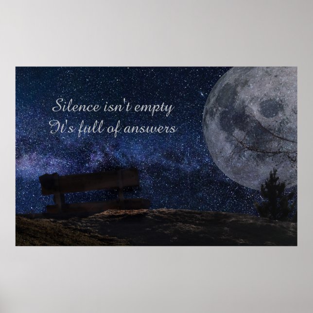 Poster "Le silence n'est pas vide..." Citation d'inspirat (Devant)