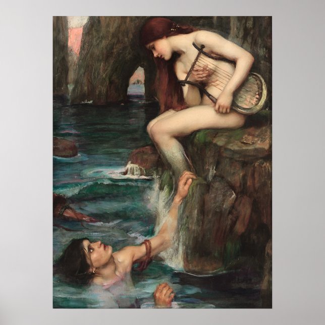 Poster Le Siren John William Waterhouse Art (Devant)