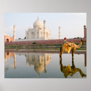 Poster Le site de sépulture du temple Taj Mahal, célèbre 