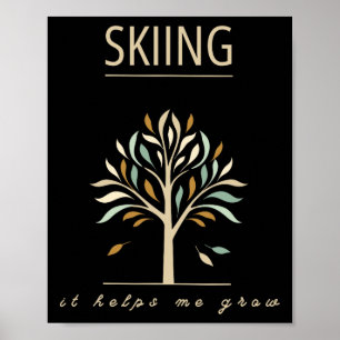 Poster Le Ski M'Aide À Cultiver Des Pentes Colorées D'Arb
