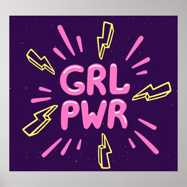 Poster Le slogan féministe "Girl power", arrière - plan v (Devant)