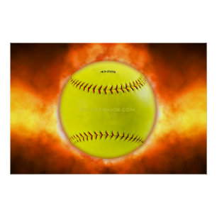 Poster Le softball de SlipperyJoe sur feu flammes feu feu