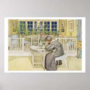 Poster Le soir avant le voyage en Angleterre - Etudier