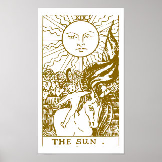 Poster Le soleil, carte tarot
