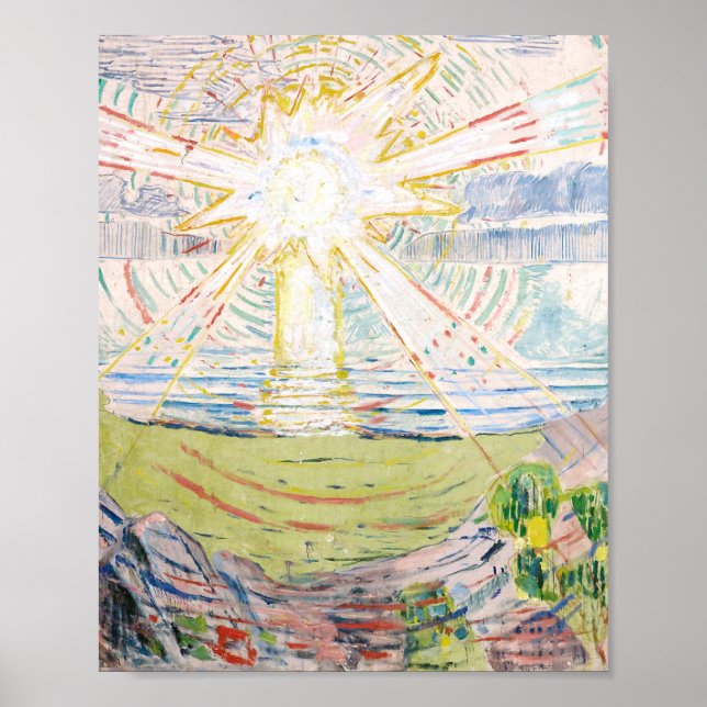 Poster Le Soleil Par Edvard Munch (Devant)