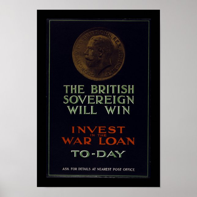 Poster Le souverain britannique gagnera (frontière) (Devant)