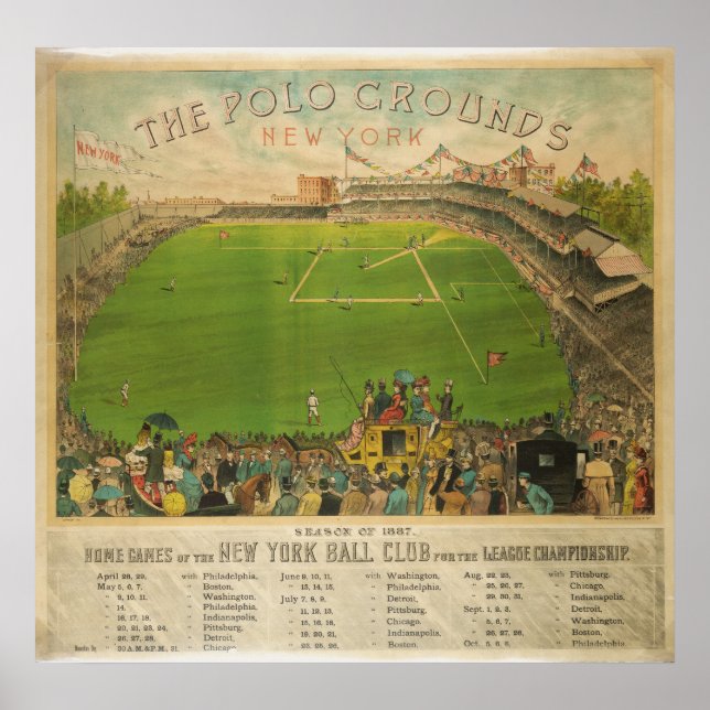 Poster Le stade de baseball Polo Grounds en 1887 (Devant)