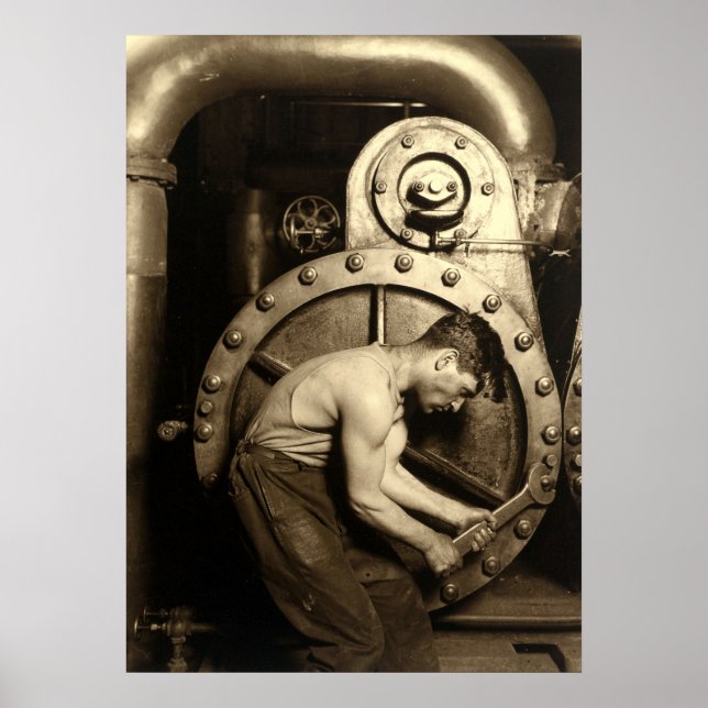 Poster Le Steamfitter par Lewis Hine (Devant)