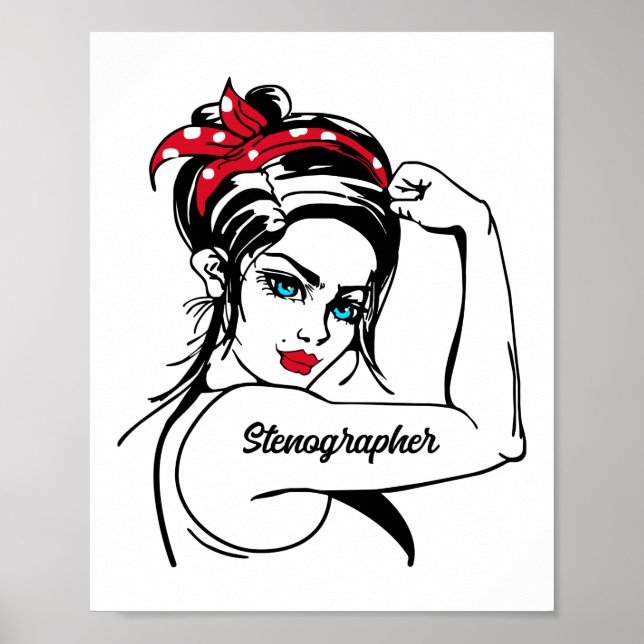 Poster Le Stenographe Rosie Le Riveter Pin Up (Devant)