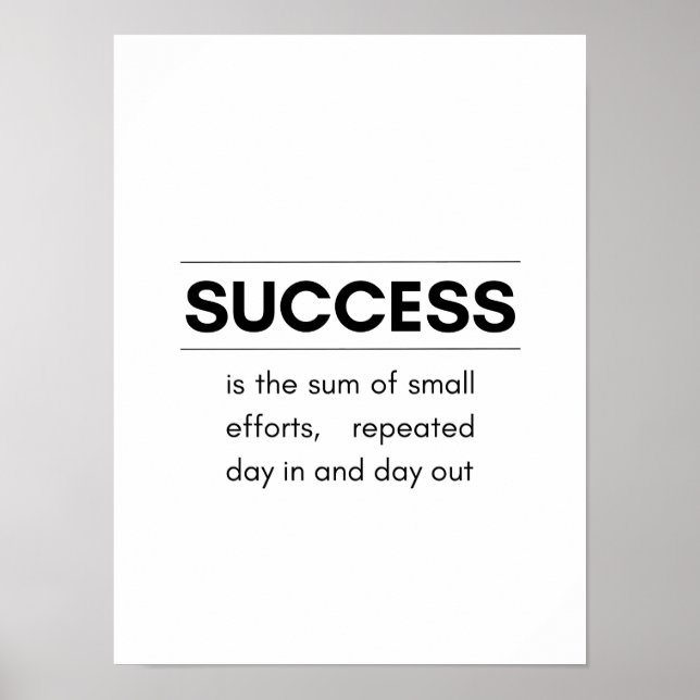 Poster Le succès est la somme de petits efforts - Motivat (Devant)