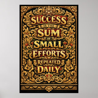 Poster Le succès est la somme de petits efforts - Typogra