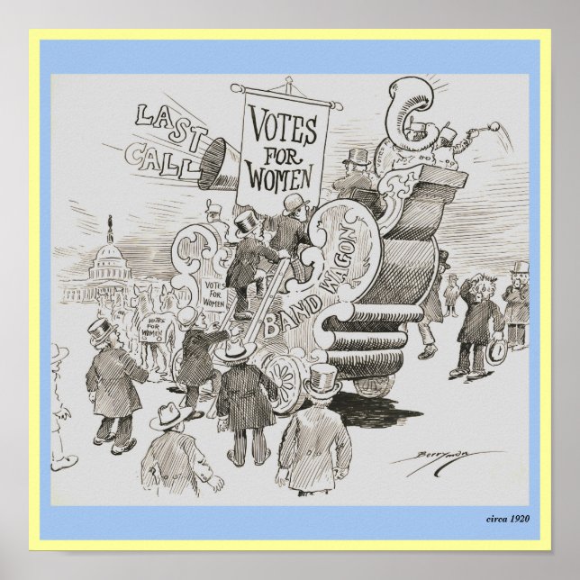 Poster Le suffrage des femmes dans les années 1920 votant (Devant)
