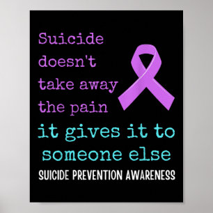 Poster Le Suicide Donne La Douleur À Quelqu'Un D'Autre. S